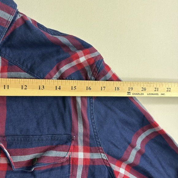 Lucky Brand Shirt Men's Size XL Slim Fit Blue Plaid Western Snap Button Down - Picture 10 of 10